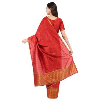 Indian Traditional Beautiful Red Assamese Mekhela Chador  3