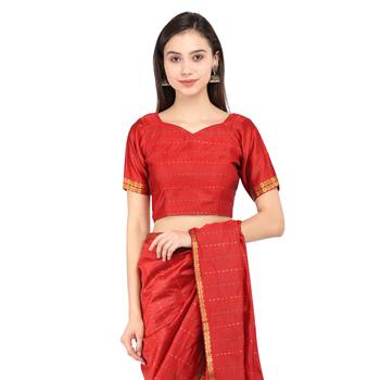 Indian Traditional Beautiful Red Assamese Mekhela Chador  4