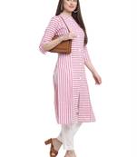 Pink printed cotton ethnic-kurtis