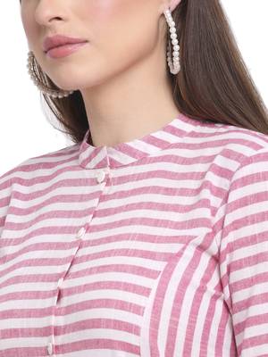 Pink printed cotton ethnic-kurtis 3