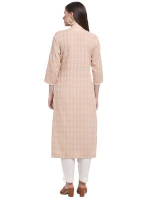 Peach printed cotton ethnic-kurtis 4