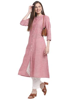 Red printed cotton ethnic-kurtis 1