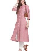 Red printed cotton ethnic-kurtis