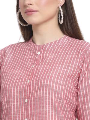 Red printed cotton ethnic-kurtis 3