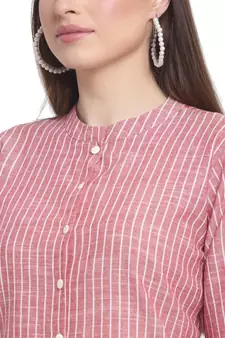 Red printed cotton ethnic-kurtis
