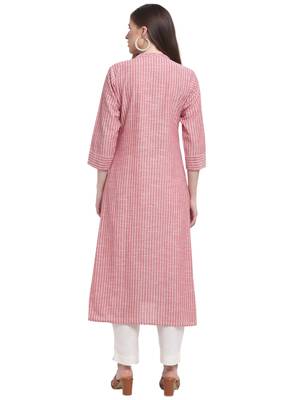 Red printed cotton ethnic-kurtis 4