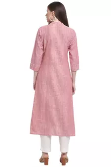Red printed cotton ethnic-kurtis