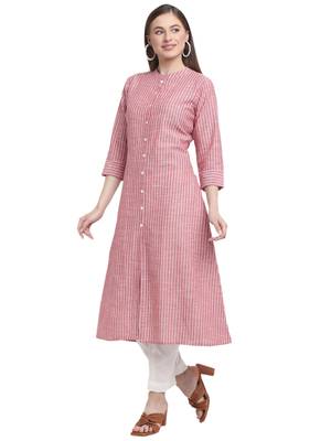 Red printed cotton ethnic-kurtis 5