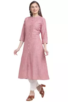 Red printed cotton ethnic-kurtis