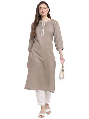 Grey printed cotton ethnic-kurtis 1