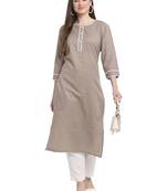 Grey printed cotton ethnic-kurtis