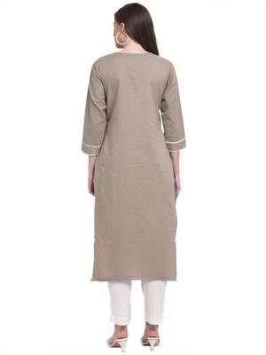 Grey printed cotton ethnic-kurtis 4