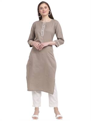 Grey printed cotton ethnic-kurtis 5