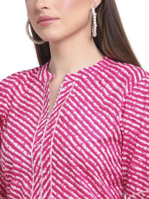 Pink printed cotton ethnic-kurtis 3