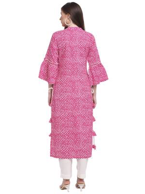 Pink printed cotton ethnic-kurtis 4