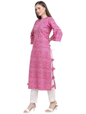 Pink printed cotton ethnic-kurtis 5
