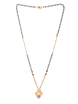 Gold cubic zirconia mangalsutra 4