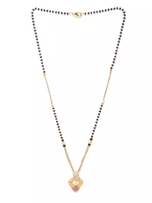 Gold cubic zirconia mangalsutra 5