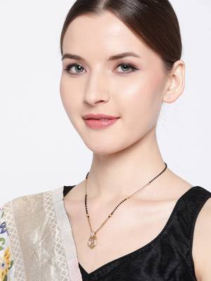 Gold cubic zirconia mangalsutra 1