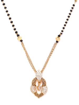 Gold cubic zirconia mangalsutra 2