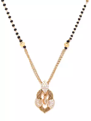 Gold cubic zirconia mangalsutra 3