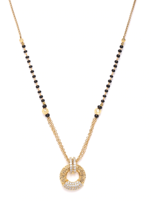 Gold cubic zirconia mangalsutra 2