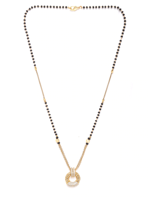 Gold cubic zirconia mangalsutra 4