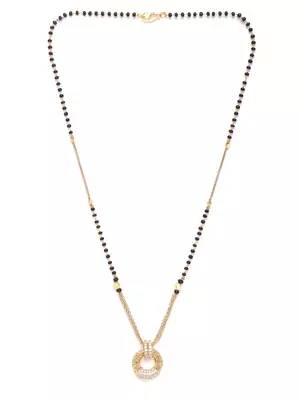 Gold cubic zirconia mangalsutra 5