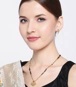 Gold cubic zirconia mangalsutra