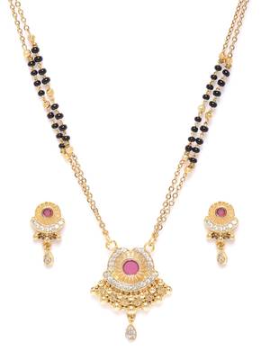 Gold cubic zirconia mangalsutra 2