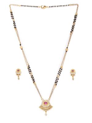 Gold cubic zirconia mangalsutra 3