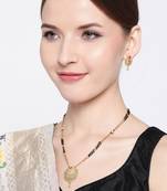 Gold cubic zirconia mangalsutra