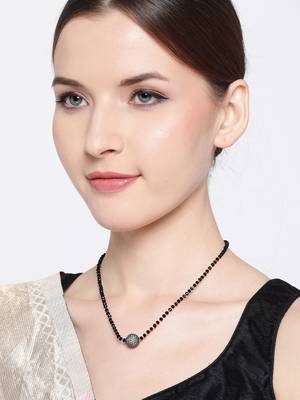 Gold cubic zirconia mangalsutra 1