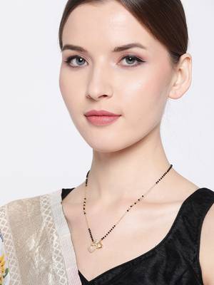 Gold cubic zirconia mangalsutra 1
