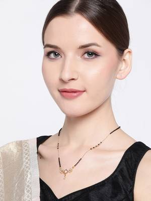 Gold cubic zirconia mangalsutra 1