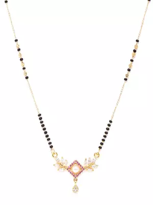 Gold cubic zirconia mangalsutra 2