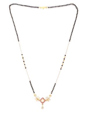 Gold cubic zirconia mangalsutra 3