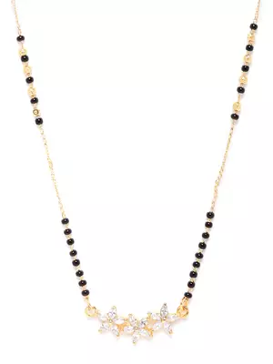 Gold cubic zirconia mangalsutra 1