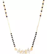 Gold cubic zirconia mangalsutra