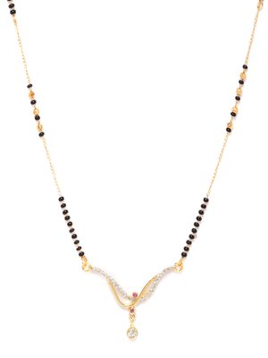 Gold cubic zirconia mangalsutra 2