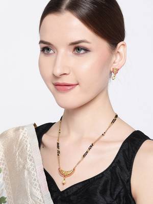 Gold cubic zirconia mangalsutra 1