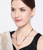 Gold cubic zirconia mangalsutra