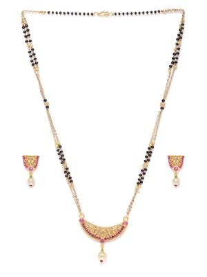 Gold cubic zirconia mangalsutra 3