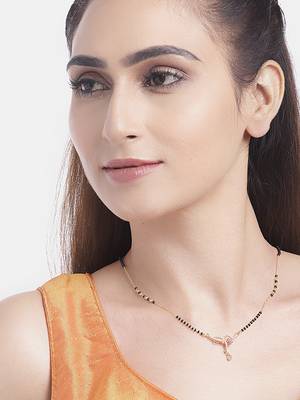 Gold cubic zirconia mangalsutra 1