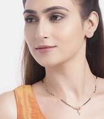 Gold cubic zirconia mangalsutra