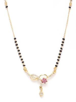 Gold cubic zirconia mangalsutra 2