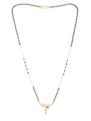 Gold cubic zirconia mangalsutra 3