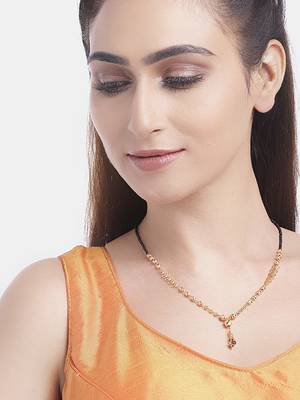 Gold cubic zirconia mangalsutra 1