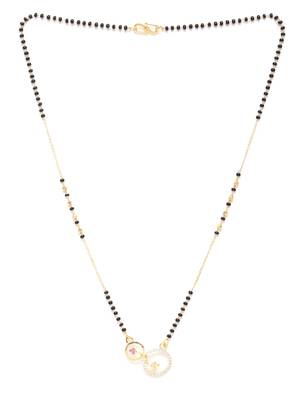 Gold cubic zirconia mangalsutra 2