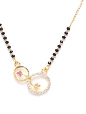 Gold cubic zirconia mangalsutra 3